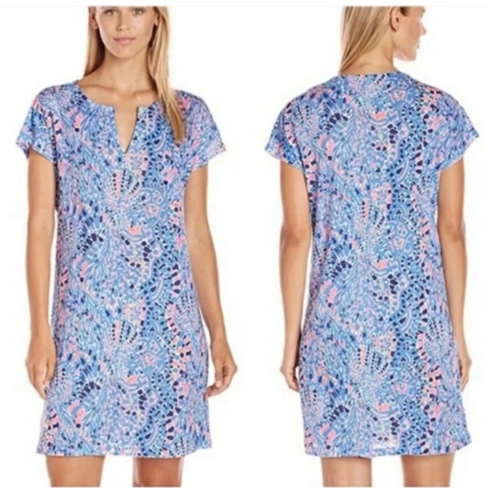 Lilly Pulitzer Blue Pink Patterned Mini Dress